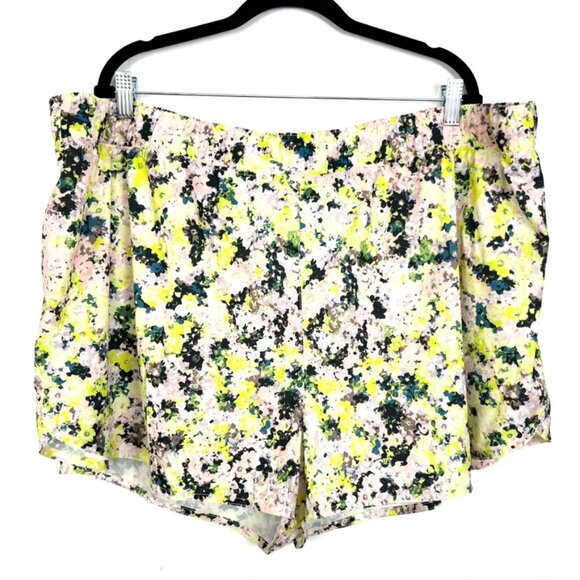 NWOT Old Navy Active StretchTech Running Shorts Lined Yellow Floral 3X ly - Picture 1 of 5